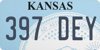 KS license plate 397DEY
