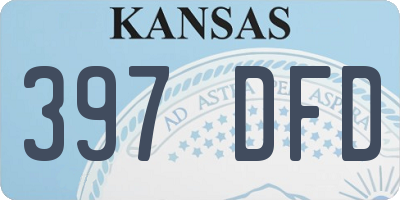 KS license plate 397DFD