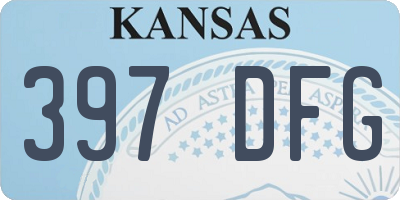 KS license plate 397DFG