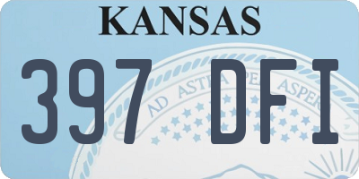 KS license plate 397DFI