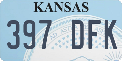 KS license plate 397DFK