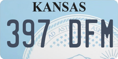 KS license plate 397DFM