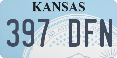 KS license plate 397DFN