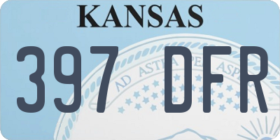 KS license plate 397DFR