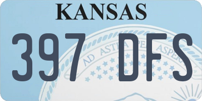 KS license plate 397DFS