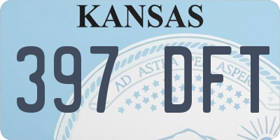 KS license plate 397DFT