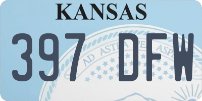 KS license plate 397DFW
