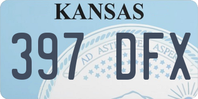 KS license plate 397DFX