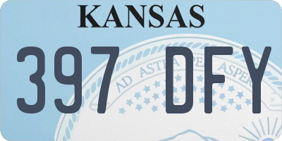KS license plate 397DFY