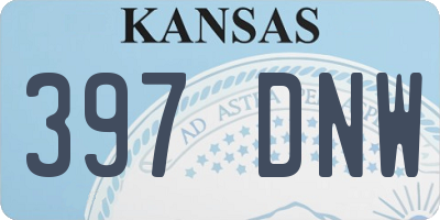 KS license plate 397DNW