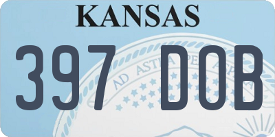 KS license plate 397DOB