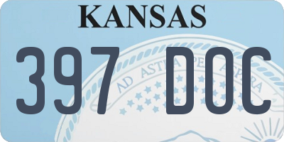 KS license plate 397DOC