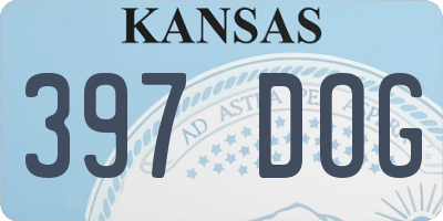 KS license plate 397DOG