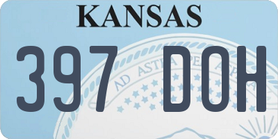 KS license plate 397DOH