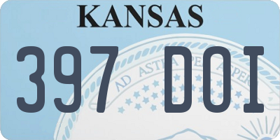 KS license plate 397DOI