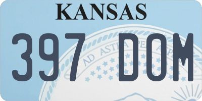 KS license plate 397DOM