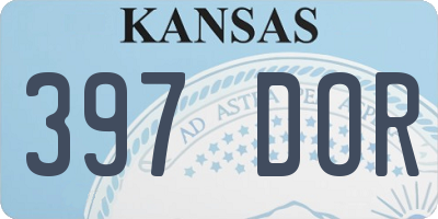 KS license plate 397DOR