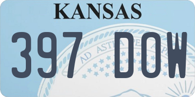 KS license plate 397DOW