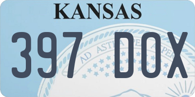 KS license plate 397DOX