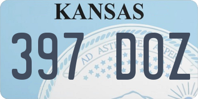 KS license plate 397DOZ