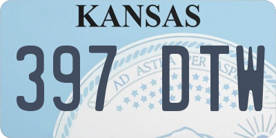 KS license plate 397DTW