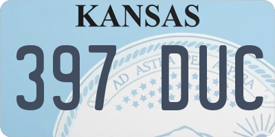 KS license plate 397DUC
