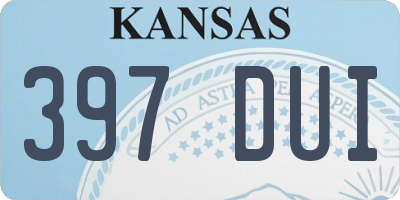 KS license plate 397DUI