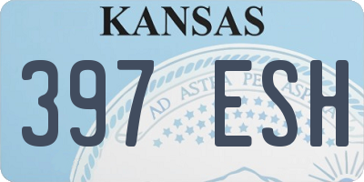 KS license plate 397ESH