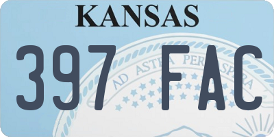KS license plate 397FAC