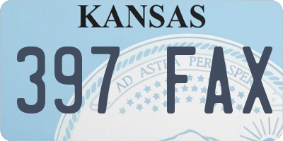 KS license plate 397FAX