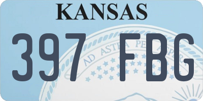 KS license plate 397FBG