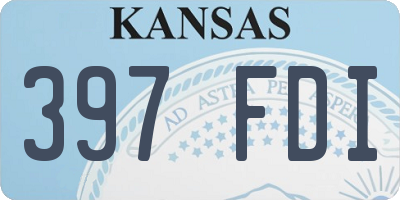 KS license plate 397FDI