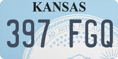 KS license plate 397FGQ