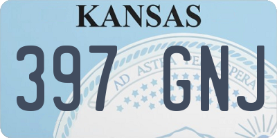 KS license plate 397GNJ