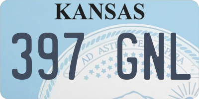 KS license plate 397GNL