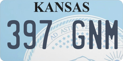 KS license plate 397GNM