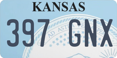 KS license plate 397GNX
