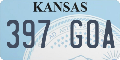 KS license plate 397GOA