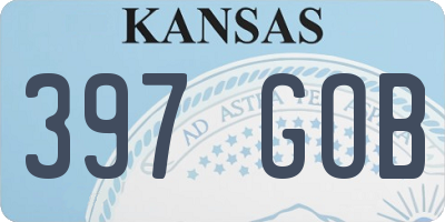 KS license plate 397GOB