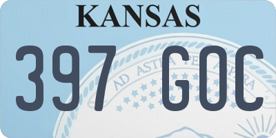KS license plate 397GOC