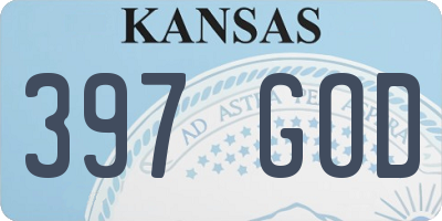 KS license plate 397GOD