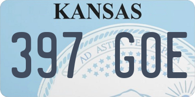 KS license plate 397GOE