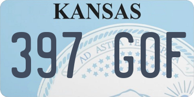 KS license plate 397GOF
