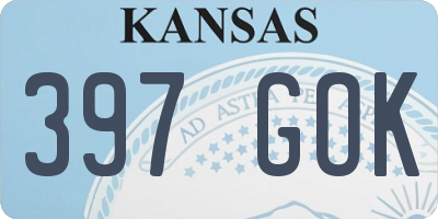 KS license plate 397GOK