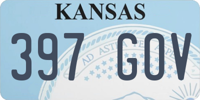 KS license plate 397GOV