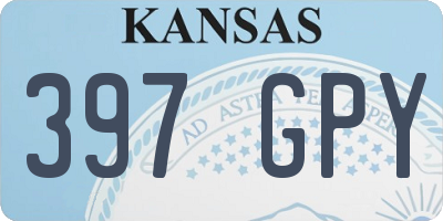 KS license plate 397GPY