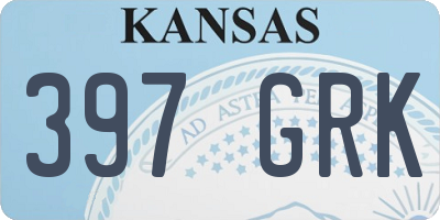 KS license plate 397GRK