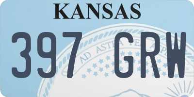 KS license plate 397GRW