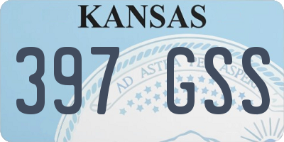 KS license plate 397GSS