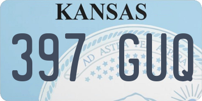 KS license plate 397GUQ